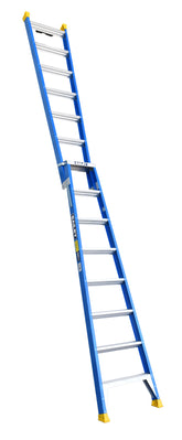 Bailey Ladders Heavy Duty Fibreglass Dual Purpose 8 with V Rung 150kg Riveted - 2.4m/4.4m